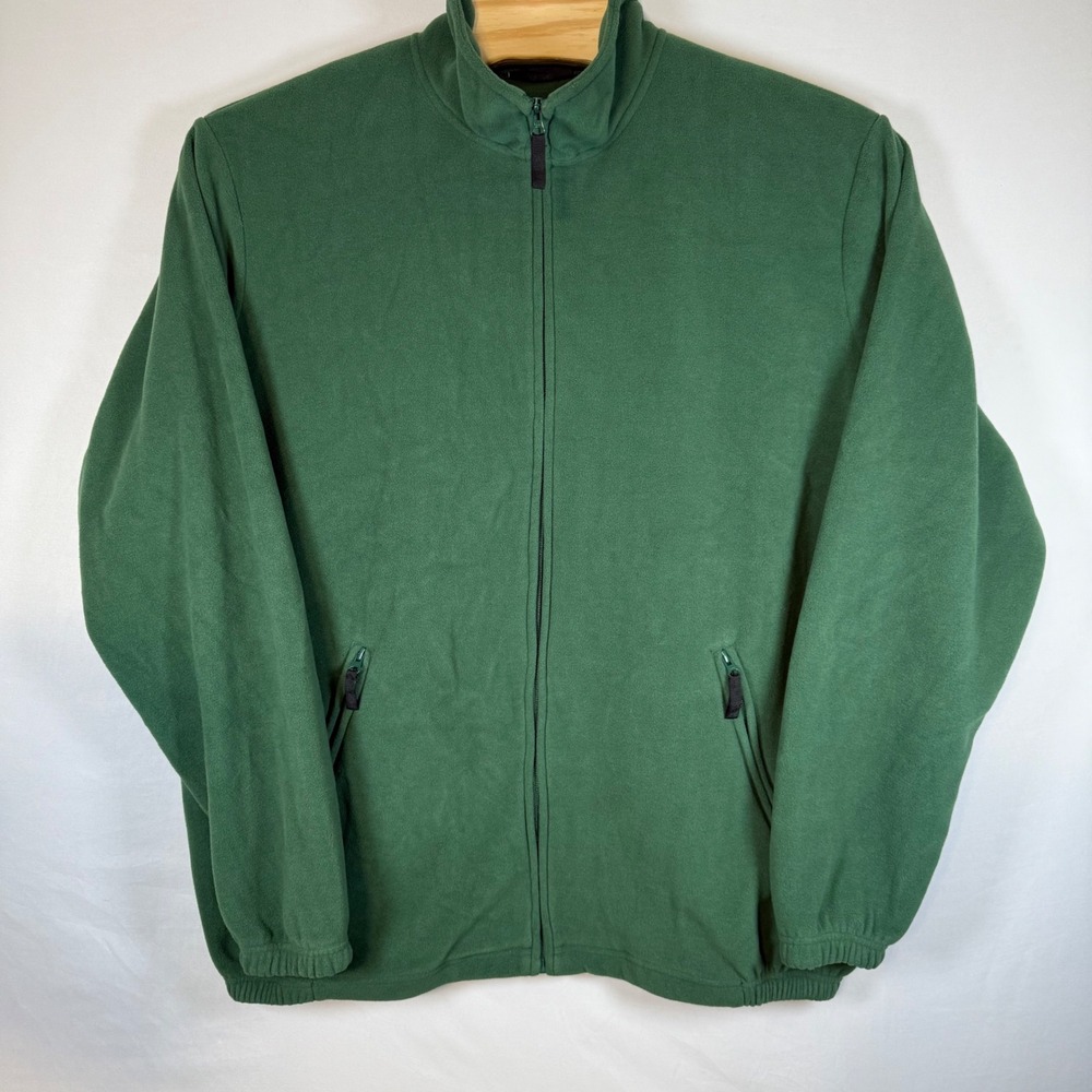 KINGSIZE Mens 2XL Tall Green Fleece‎ Full Zip Jacket Pockets
